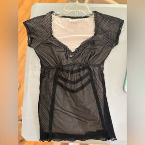 Vive Maria Sz S Black Lace T shirt. Vintage.